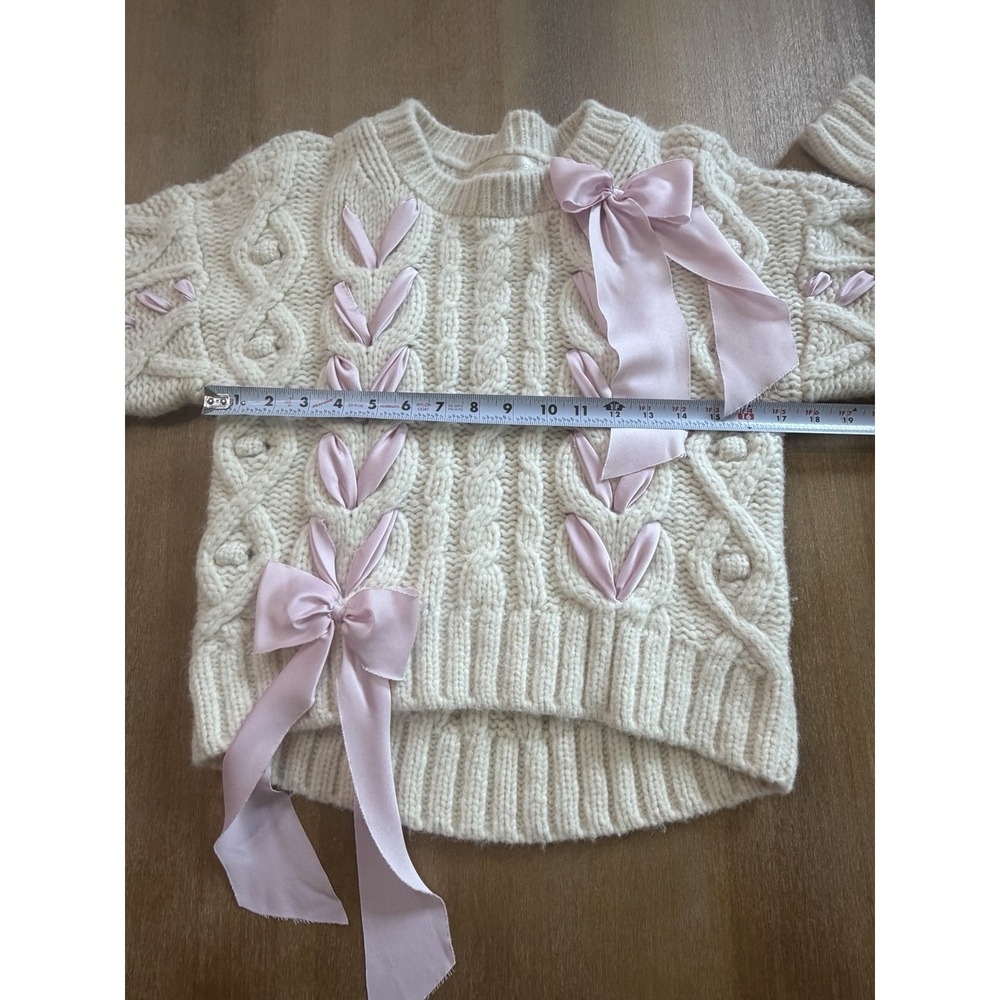 Loveshackfancy Parson Pullover Sweater Ivory Size Small Alpaca Wool Blend - Picture 3 of 10